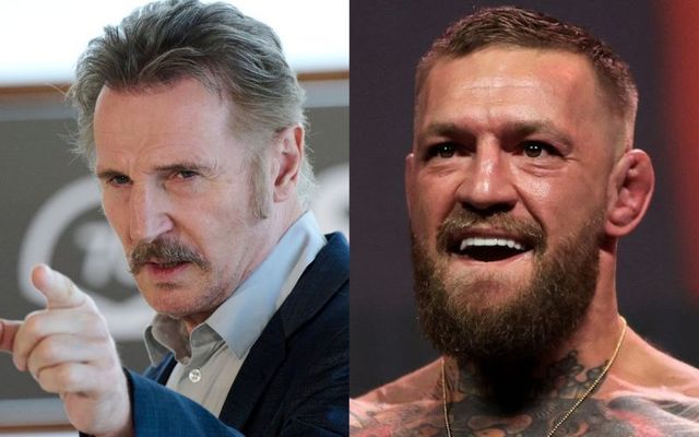 Liam Neeson (L) in September 2022 and Conor McGregor (R) in July 2021.
