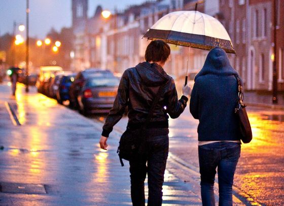 Irish weather: A rainy day in Belfast.