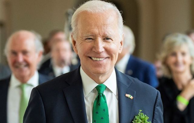 March 17, 2022: US President Joe Biden at the White House on St. Patrick\'s Day.