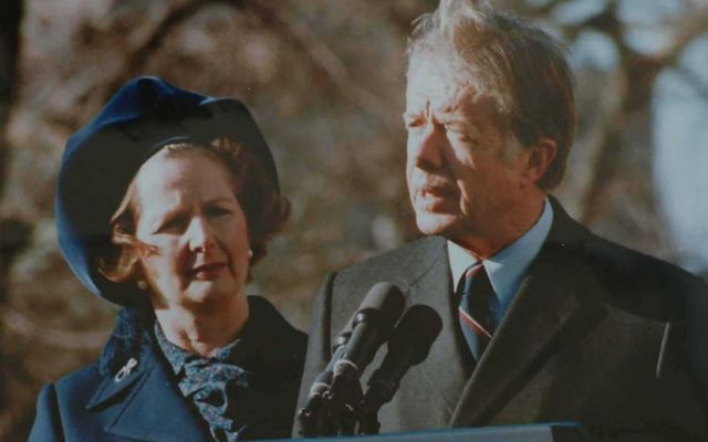 December 17, 1979: Prime Minister Margaret Thatcher and President Jimmy Carter at the White House in Washington, DC.