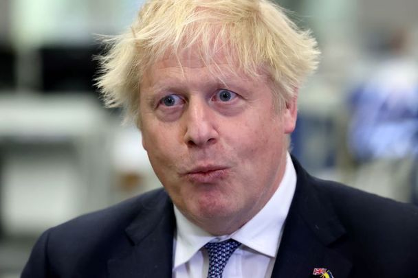 May 16, 2022: Prime Minister Boris Johnson visits Thales weapons manufacturer during a visit to Northern Ireland for talks with Stormont parties in Belfast, Northern Ireland. The British prime minister visited Belfast to try to calm the political turmoil that has followed the N.I. assembly elections and the ongoing dispute over the post-Brexit Protocol.