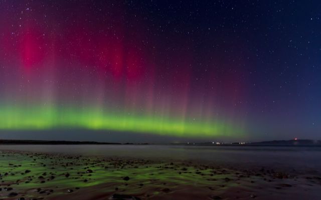 February 26, 2023: Northern Lights over Tullagh Strand in Co Donegal.