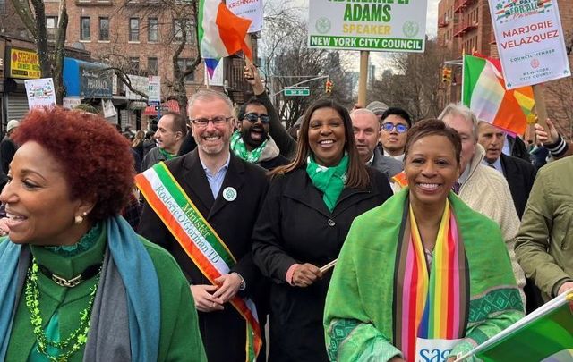 March 5, 2023: Roderic O\'Gorman marching in the 2023 St. Pat\'s for All Parade in Queens, New York.