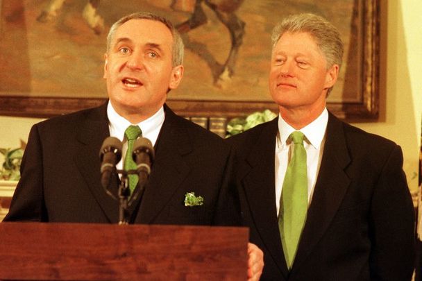 March 17, 1998: US President Bill Clinton and Ireland\'s Taoiseach Bertie Ahern at the White House on St. Patrick\'s Day.