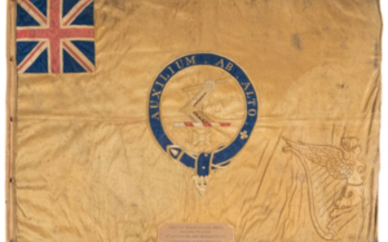 Block on Henry Kellett's flag leaving British museum