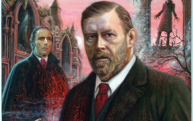 A painting of Dracula and Bram Stoker by Aidan Hickey.