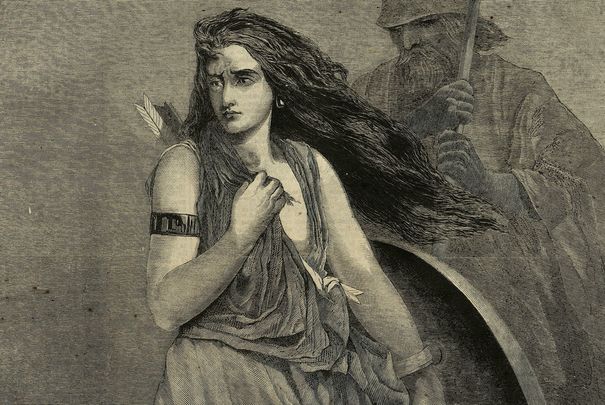 An illustration of Deirdre of the Sorrows by Henry Tidey, 1860s.
