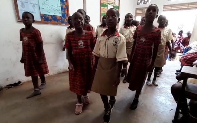 Children at the Uganda Hands for Hope school in Kampala learn Irish dance.