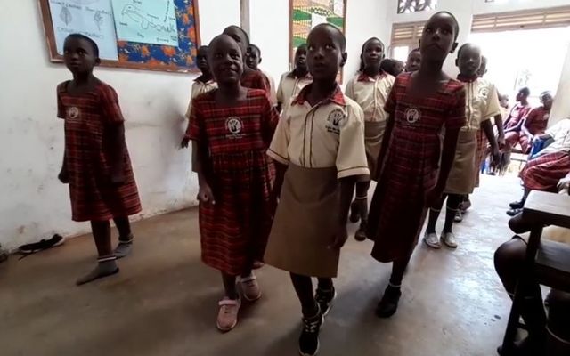 Children at the Uganda Hands for Hope school in Kampala learn Irish dance.