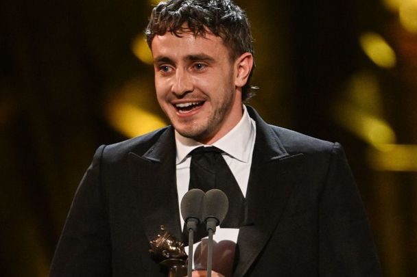 April 2, 2023: Paul Mescal with the Best Actor award for “A Streetcar Named Desire” onstage at The Olivier Awards 2023 at the Royal Albert Hall in London, England.
