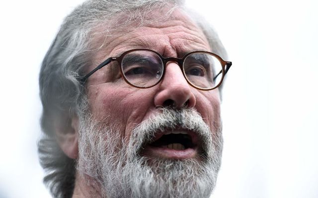 August 10, 2019: Former Sinn Fein President Gerry Adams holds a press conference as he visits a community centre in the New Lodge area in Belfast, Northern Ireland. 