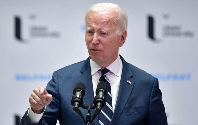 April 12, 2023: U.S. President Joe Biden delivers a speech at Ulster University in Belfast, Northern Ireland.