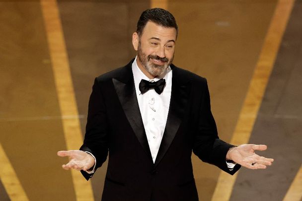 March 12, 2023:  Host Jimmy Kimmel speaks onstage during the 95th Annual Academy Awards at Dolby Theatre in Hollywood, California.