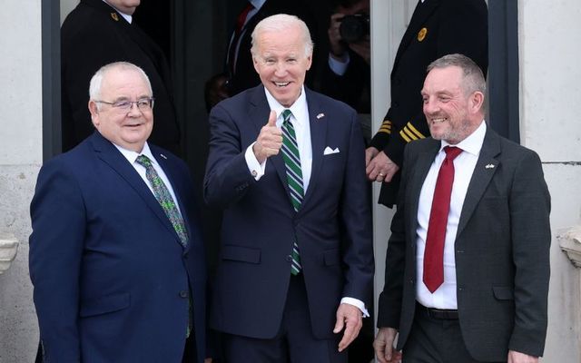 April 13, 2023:  President Joe Biden arriving at Leinster House (The Dail) in Dublin.