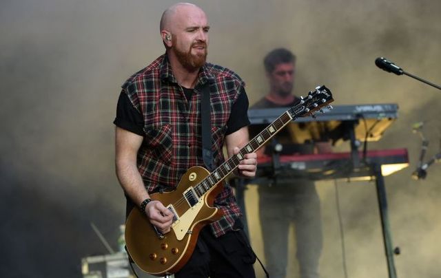  Mark Sheehan of The Script performs on the stage at the Moon and Stars Festival on July 15, 2018, in Locarno, Switzerland