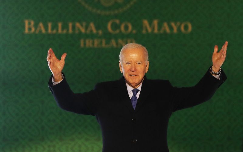 Biden declares himself "Mayo Joe" during homecoming speech in Ballina