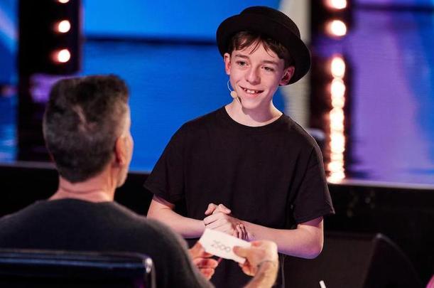 Young magician Cillian O\'Connor (13) from County Meath wowing Simon Cowell on \"Britain\'s Got Talent\".