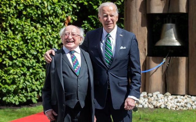 April 13, 2023: President of Ireland Michael D. Higgins with US President Joe Biden at Áras an Uachtaráin in Dublin.