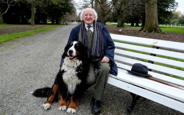 President of Ireland Michael D. Higgins with Bród.