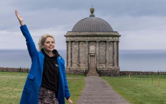 Saoirse Monica-Jackson at the Mussenden Temple, Northern Ireland