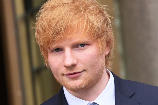 April 25, 2023: Ed Sheeran leaves after the first day of his copyright-infringement trial at Manhattan Federal Court in New York City. The four-time Grammy winner stands accused of lifting parts of Marvin Gaye’s legendary R&B song “Let’s Get It On” in his 2014 hit “Thinking Out Loud.\"