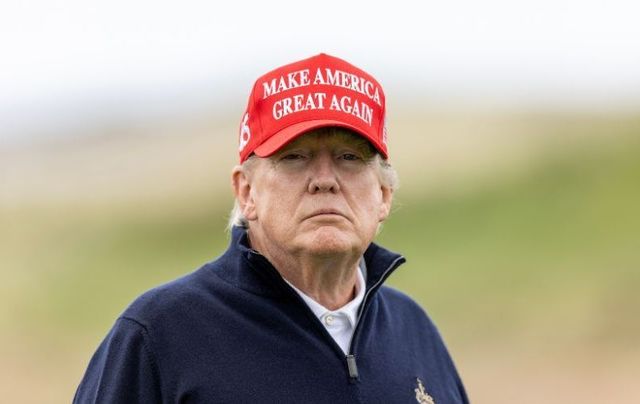 May 2, 2023: Former US President Donald Trump during a round of golf at his Turnberry course in Turnberry, Scotland.