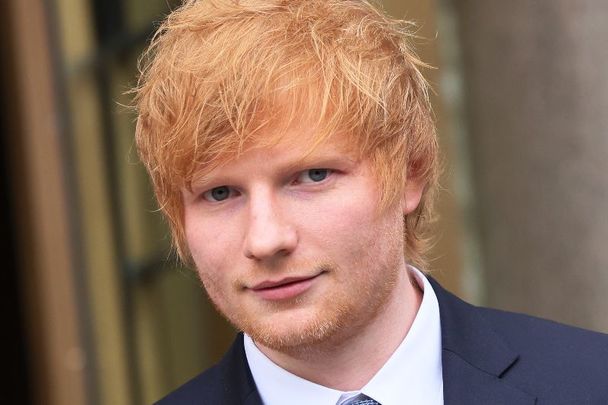 April 25, 2023: Ed Sheeran leaves after the first day of his copyright-infringement trial at Manhattan Federal Court in New York City. The four-time Grammy winner stands accused of lifting parts of Marvin Gaye’s legendary R&B song “Let’s Get It On” in his 2014 hit “Thinking Out Loud.\" 