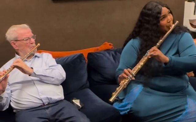 Lizzo shared a clip on Instagram of her playing the flute with Sir James Galway.