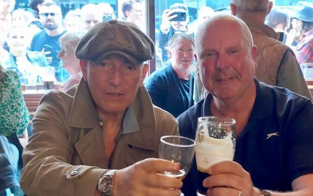Bruce Springsteen enjoys a drink in The Long Hall pub in Dublin.