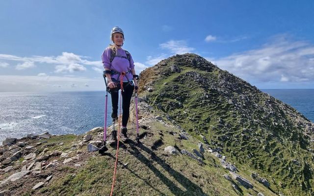 Nikki Bradley climbs the Sturral on May 15. 