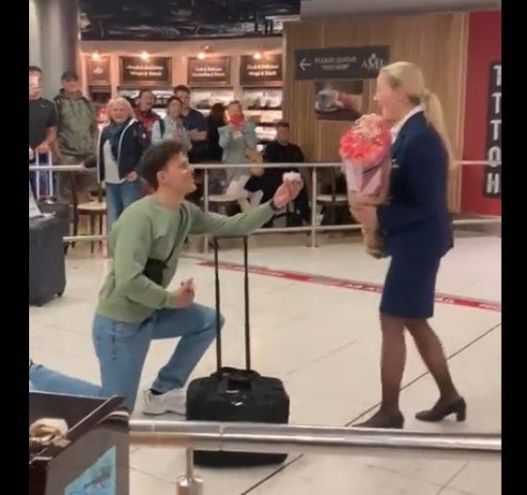 WATCH: Love is in the air! Flight attendant gets surprise proposal at Dublin Airport