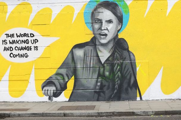 March 4, 2021: A mural of Greta Thunberg in Dublin\'s City Centre by artist Emmalene Blake. Repair was conducted on it after it was vandalized less than a day after being completed.
