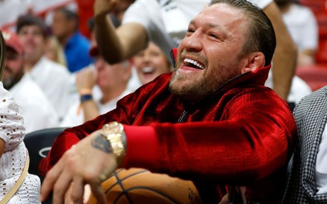 June 9, 2023: Conor McGregor during Game Four of the 2023 NBA Finals between the Denver Nuggets and the Miami Heat at Kaseya Center in Miami, Florida. 