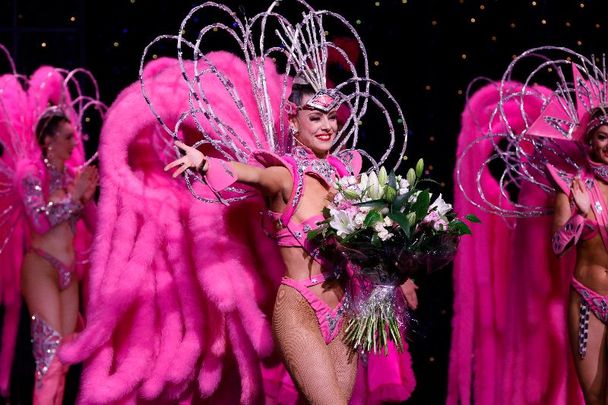 Irish dancer Claudine van den Berg Cooke final time on the Moulin Rouge stage in Paris, France.