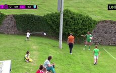 WATCH: Cork soccer match hilariously delayed after toddler runs off with corner flag