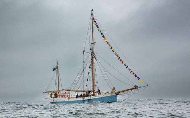 June 17, 2023: The launch of international Irish sailing event the \'Saoirse Rally\' from Dun Laoghaire Harbour on board the AK Ilen.