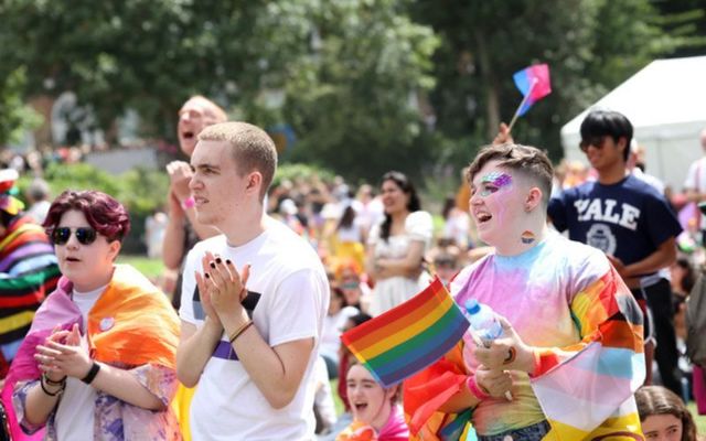 Participants in the 2023 Dublin Pride parade. 