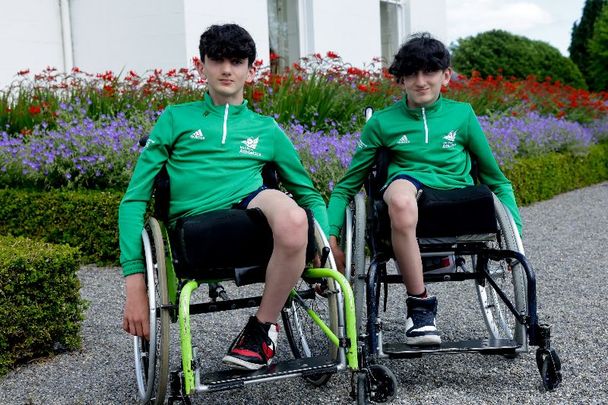 June 24, 2023: The Benhaffaf twins at Áras an Uachtaráin where President of Ireland Michael D. Higgins and his wife Sabina Higgins hosted a Family Day garden party.