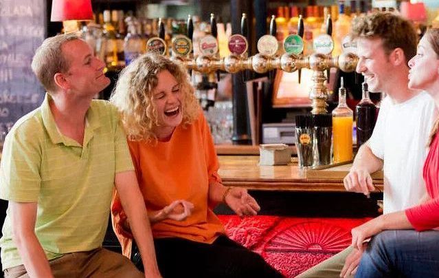 Visitors enjoying themselves in Cork City Centre