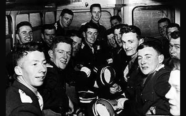 Irish cadets\' first time on a plane, en route to serve at President John F. Kennedy\'s burial on Nov 26, 1963.