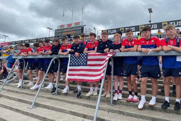 Members of the New York minor hurling squad at TUS Gaelic Grounds in Limerick.