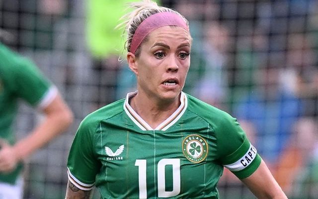 July 6, 2023:  Denise O\'Sullivan of Republic of Ireland pictured during the international women\'s football friendly match between Republic of Ireland and France at Tallaght Stadium in Dublin, Ireland