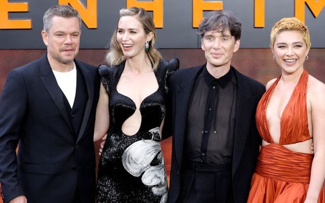 July 13, 2023: : Matt Damon, Emily Blunt, Cillian Murphy and Florence Pugh attend the \"Oppenheimer\" UK Premiere at the Odeon Luxe Leicester Square in London, England. 