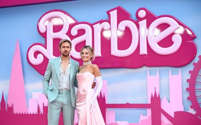 Ryan Gosling and Margot Robbie attend the \"Barbie\" European Premiere at Cineworld Leicester Square on July 12, 2023 in London, England.