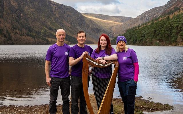 From left to right: Stephen Lappin, Sean Brady, Siobhan Brady and Caroline Heffernan pictured at Glendalough in training for the Highest Harp Challenge.