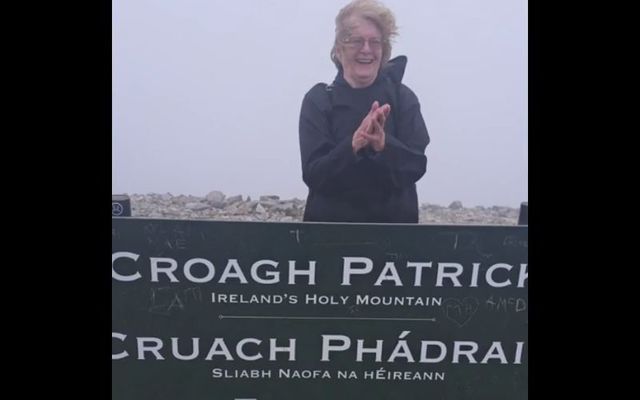 Kathleen Nicoll, 87, at the summit of Croagh Patrick in Co Mayo.