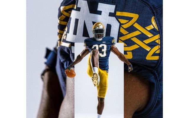 Notre Dame\'s home uniform for the Aer Lingus Classic in Dublin.