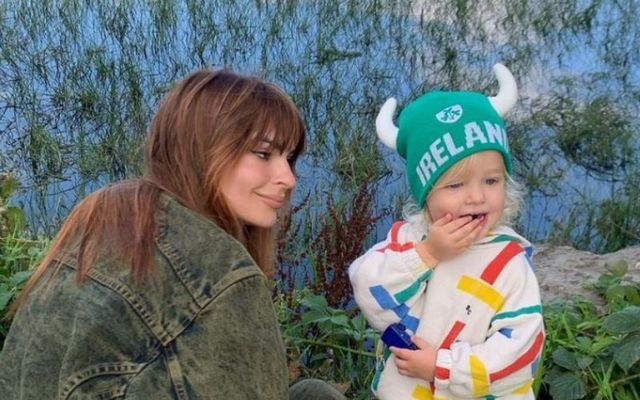 Emily Ratajkowski and her son Sly in an August 7 Instagram post.
