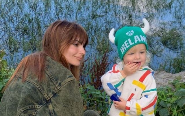 Emily Ratajkowski and her son Sly in an August 7 Instagram post.