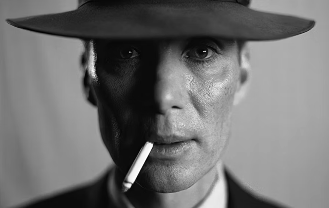 \"Oppenheimer\", Cillian Murphy in the title role as J. Robert Oppenheimer.
